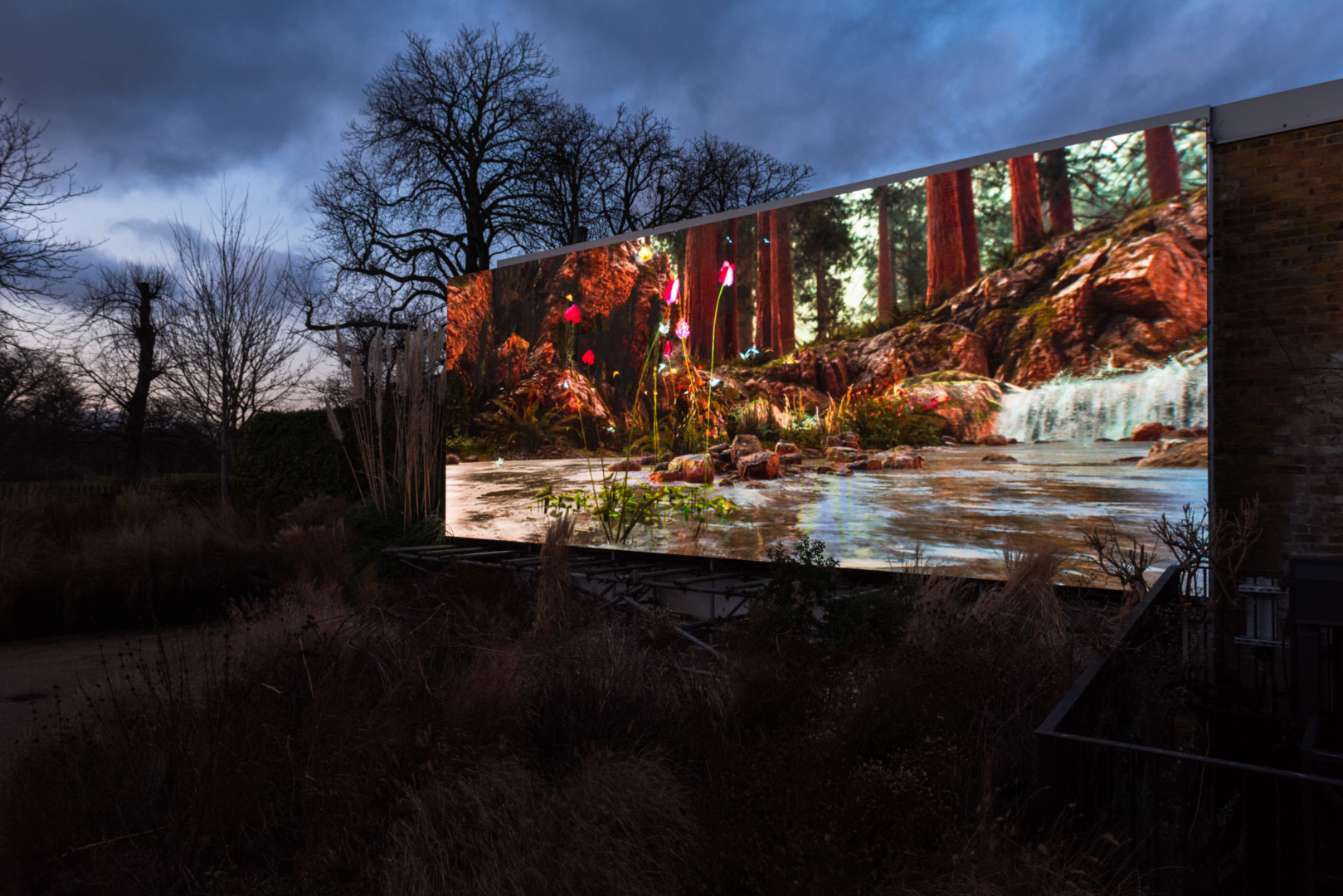 Jakob Kudsk Steensen, Catharsis, 2019-20. Outdoor installation view, Serpentine Sackler Gallery, 2020.