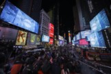 Jakob Kudsk Steensen, Terratic Animism, 2017. Public installation, Part of the Midnight Moment, Times Square, New York, November 2017.