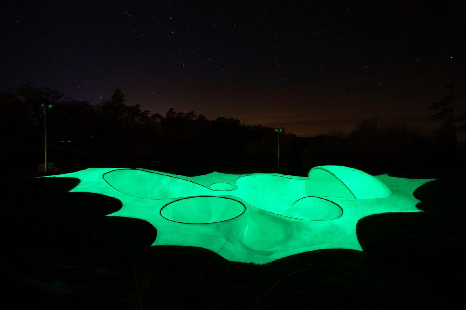 Koo Jeong A, OTRO, 2008-2012. Phosphorescent outdoor skatepark