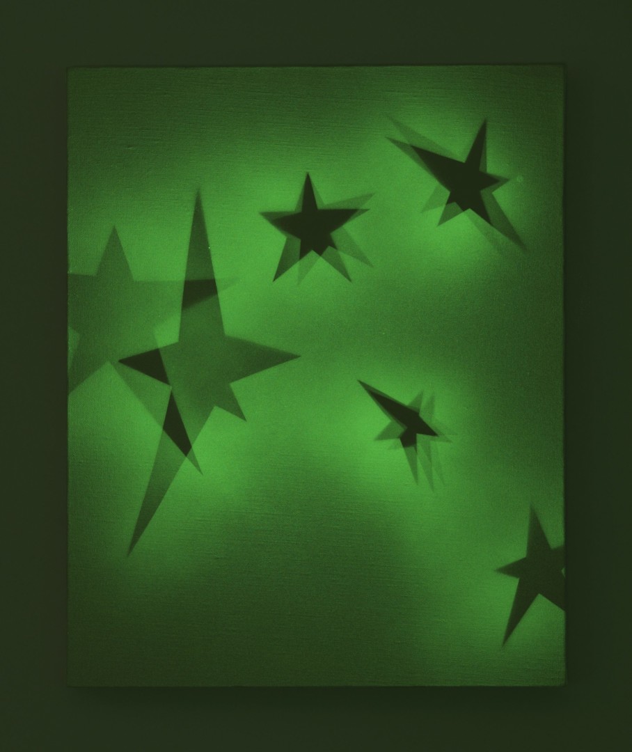 Koo Jeong A, Seven Stars, 2020. Phosphorescent pigment and acrylic on canvas.